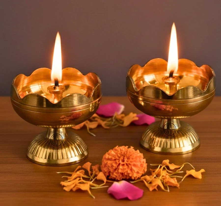 Brass Diya Set